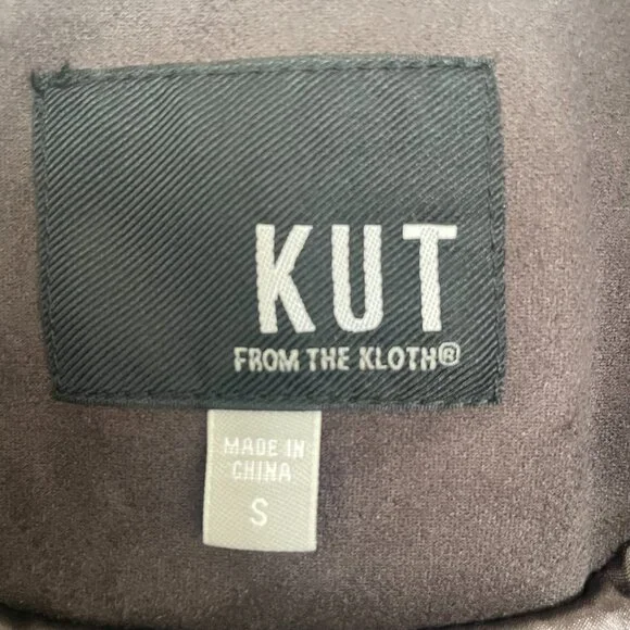 Kut from the Kloth faux suede moto jacket in dark grey / walnut - Picture 5 of 10